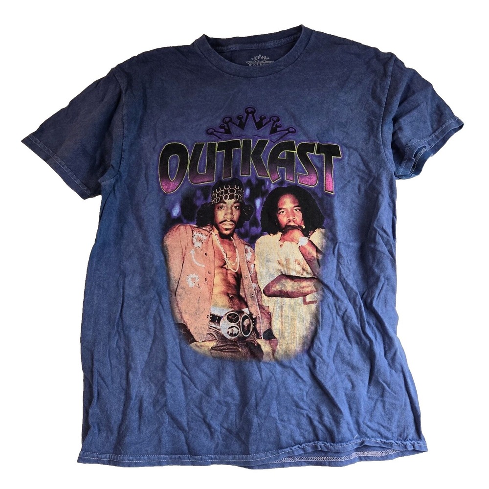 Outkast‎ Graphic T-Shirt Mens Large Blue Washed 100% Cotton Hip Hop Rap Tee 2023